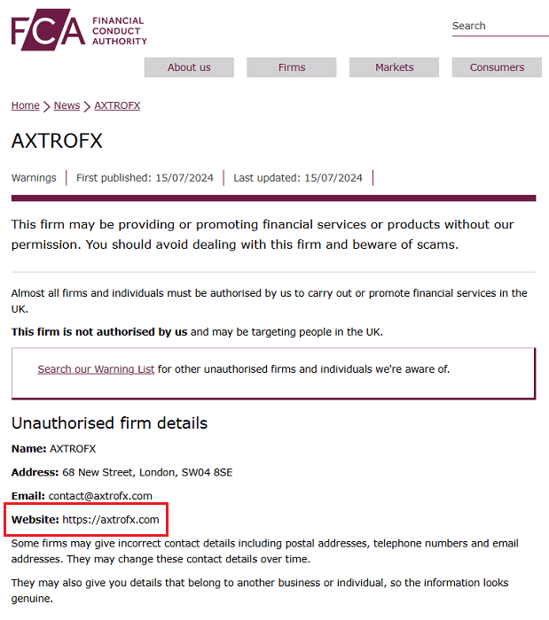 AXTROFX_FCA_Warning