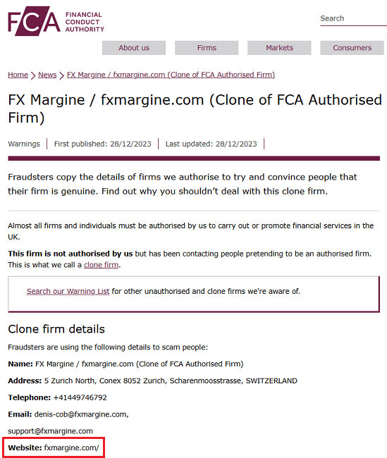 FXMargine_FCA_Warning