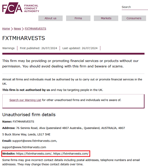 FXTMHARVESTS_FCA_Warning