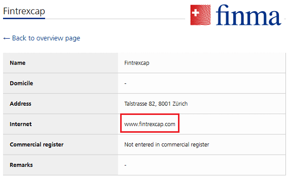 Fintrexcap_FINMA_Warning