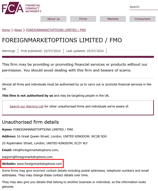 Foreignmarketoptions_FCA_Warning
