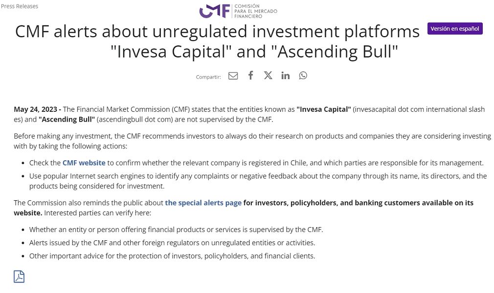 InvesaCapital_CMF_Warning