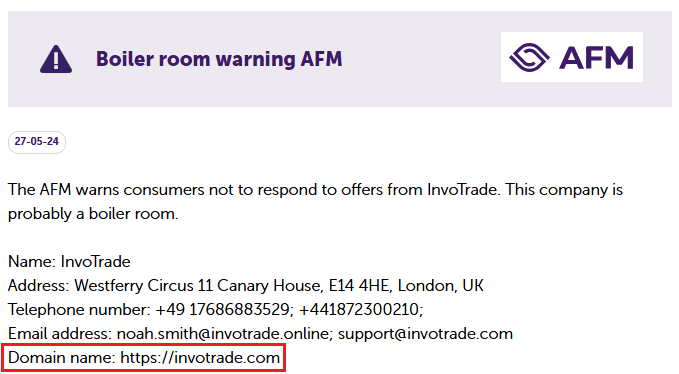 InvoTrade_AFM_Warning