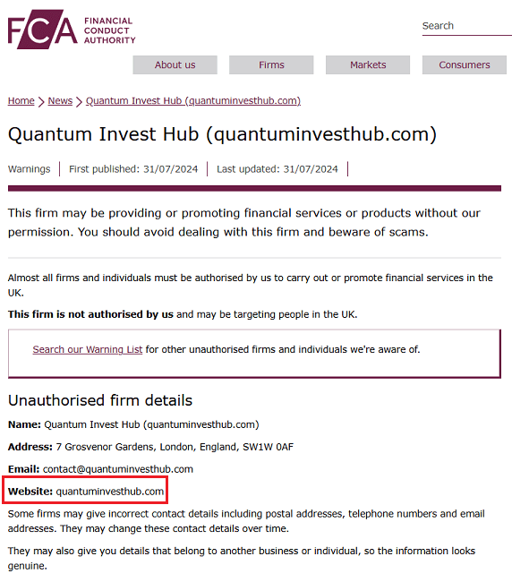 QuantumInvestHub_FCA_Warning