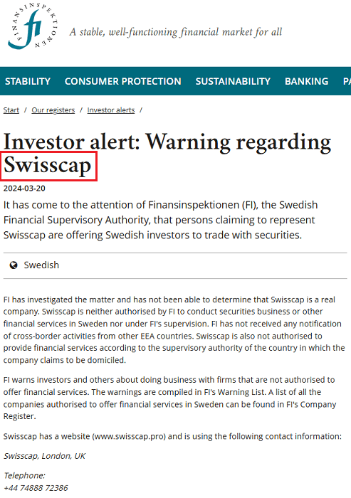 SwissCap_FI_Warning