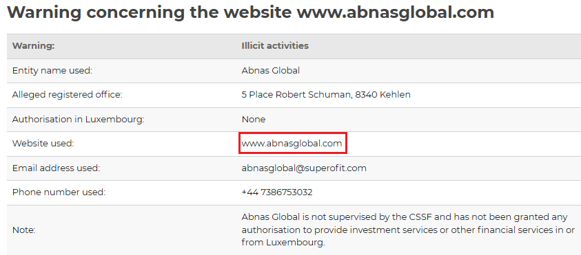 ABNASGlobal_CSSF_Warning