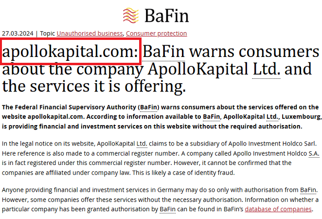 ApolloKapital_BaFin_warning