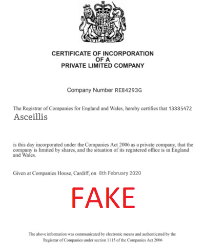 Asceillis_fake_certificate