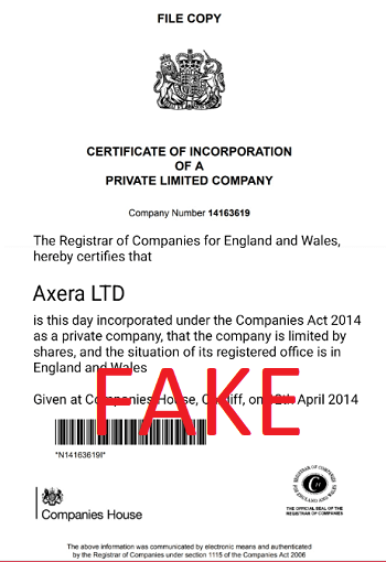 AxeraLtd_fake_certificate