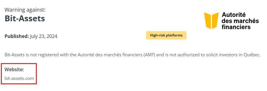 Bit-Assets_AMF_Warning