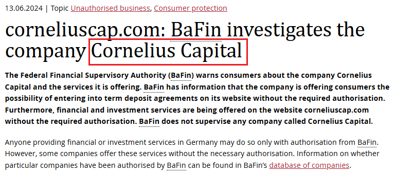 CorneliusCapital_BaFin_warning