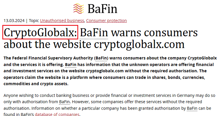 CryptoGlobalx_BaFin_warning