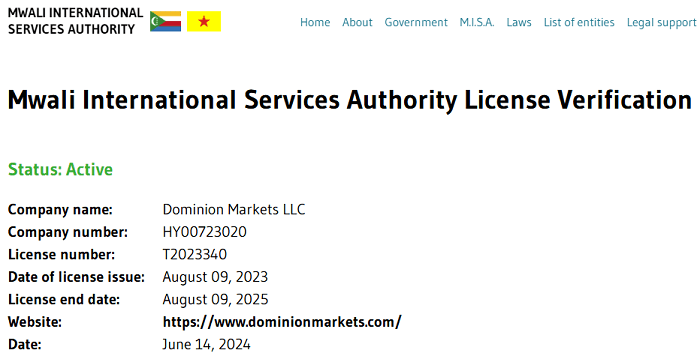 DominionMarkets_MISA_license