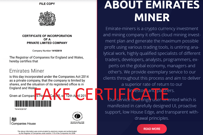 EmiratesMiner_fake_certificate