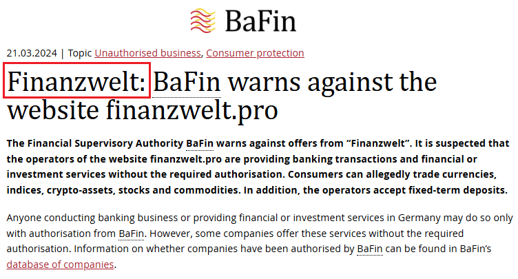 Finanzwelt_BaFin_Warning