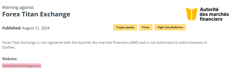 ForexTitanExchange_AMF_warning