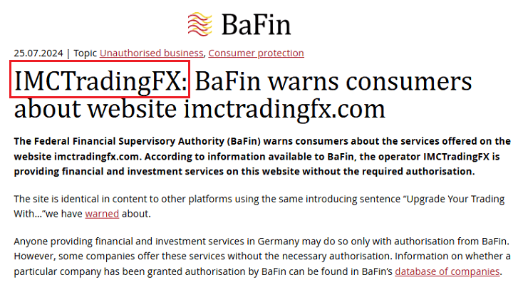 IMCTradingFX_BaFin_Warning