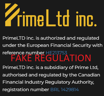 PrimeLTDInc_Fake_regulation