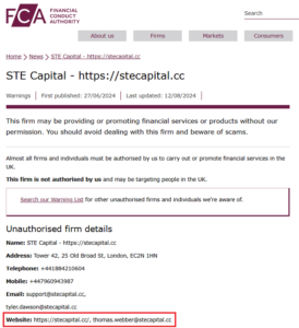 STEcapital_FCA_warning