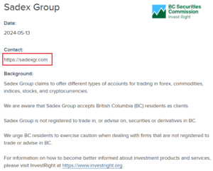 SadexGroup_BCSC_warning