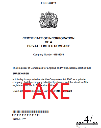 SureFXOpen_fake_certificate