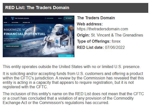 TheTradersDomain_CFTC_warning