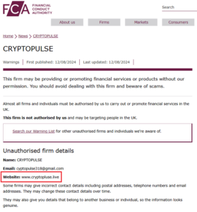 cryptopluse_FCA_warning